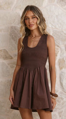 Amira Mini Dress - Chocolate