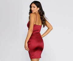 Sweetheart In Satin Mini Dress