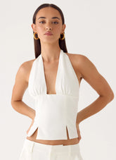 Amrita Halter Top - White