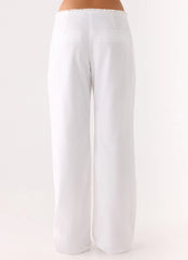 Josephina Linen Pant - White
