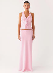 Log In Halter Top - Baby Pink
