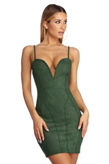 Fab In Faux Suede Mini Dress