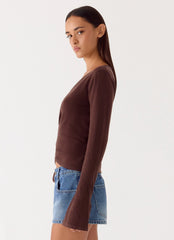 Halo Knit Top - Chocolate