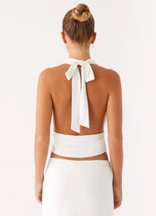 Ashi Cowl Top - White