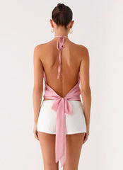 Sweet Skies Halter Top - Pink