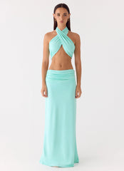 Coletta Wrap Top - Aqua