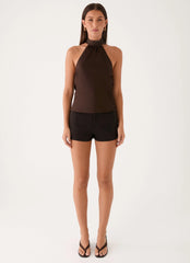 Keena Scarf Top - Chocolate