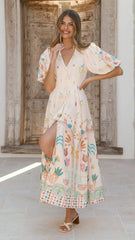 Tamsin Midi Dress - Acacia Palm