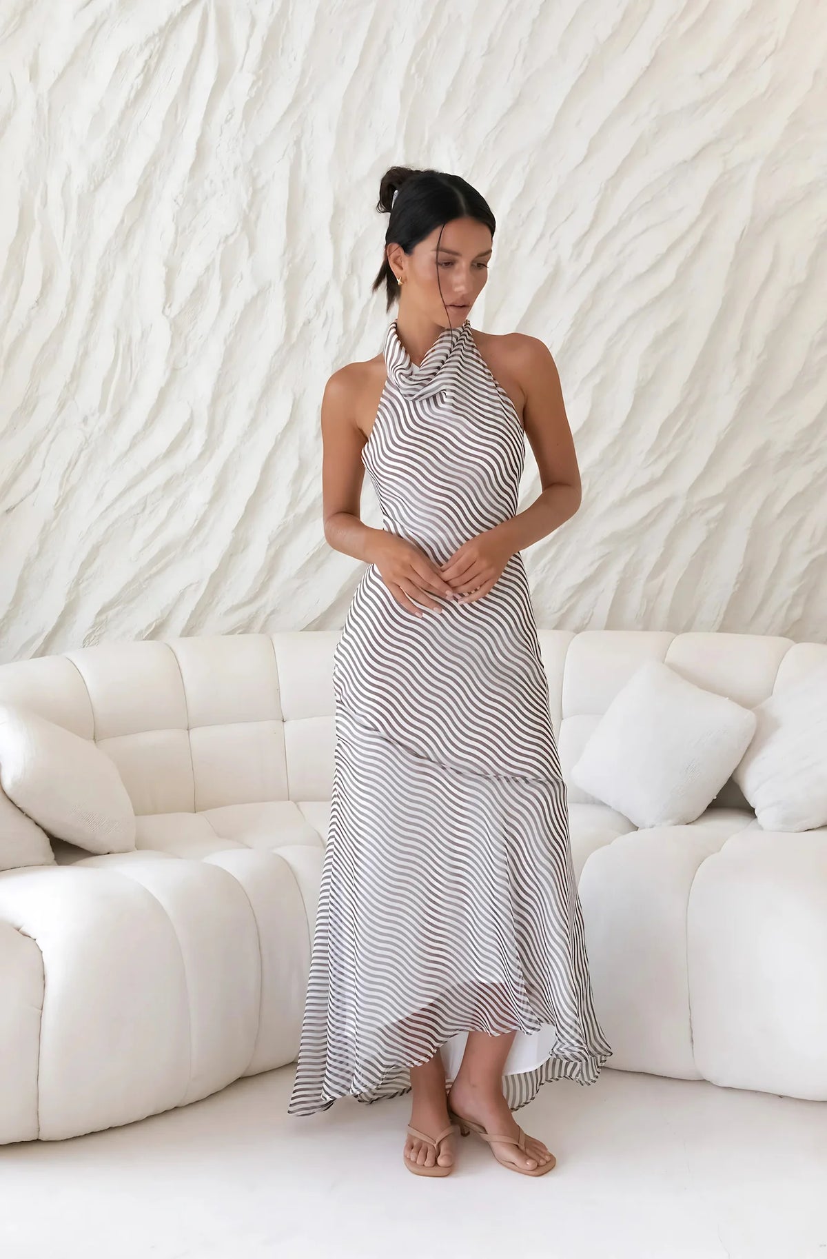 From The Editor Halter Maxi Dress Brown