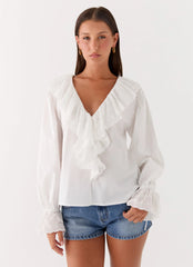 Verrin Cotton Blouse - White