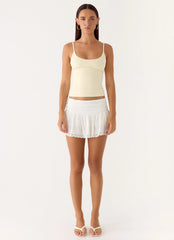 Overdue Low Rise Mini Skort - White