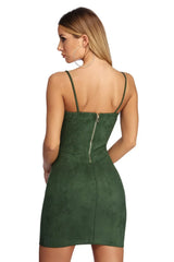 Fab In Faux Suede Mini Dress