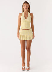 Mimi Beaded Mini Skort - Yellow