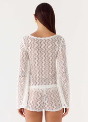 Selina Long Sleeve Top - Ivory