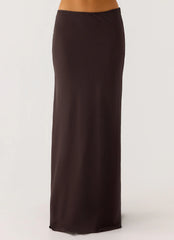 Star Girl Chiffon Maxi Skirt - Cool Chocolate