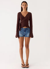 Halo Knit Top - Chocolate
