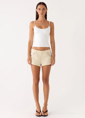 Emenique Button Shorts - Ivory